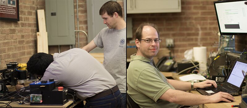 Jeff McCormick and Nikhil Holday use the xCarv to make custom tap handles for the Kegerator. Ken Brey came in for this assist.