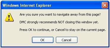 Using the JavaScript ‘window.onbeforeunload’ Event