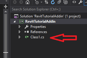 The that will hold our Revit external command