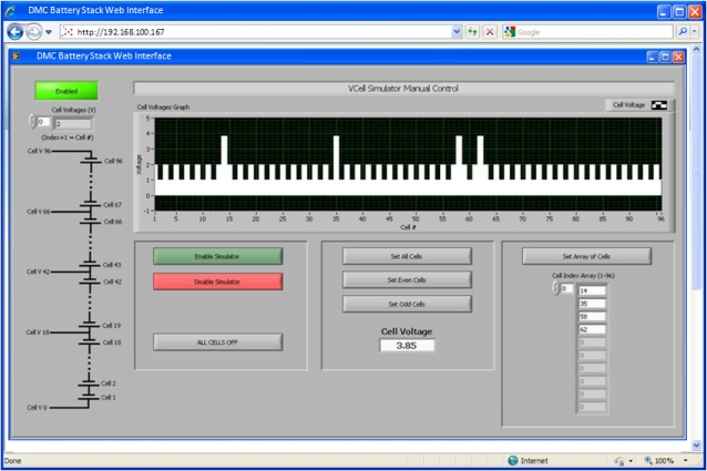 HIL Battery Stack Simulator Web Interface