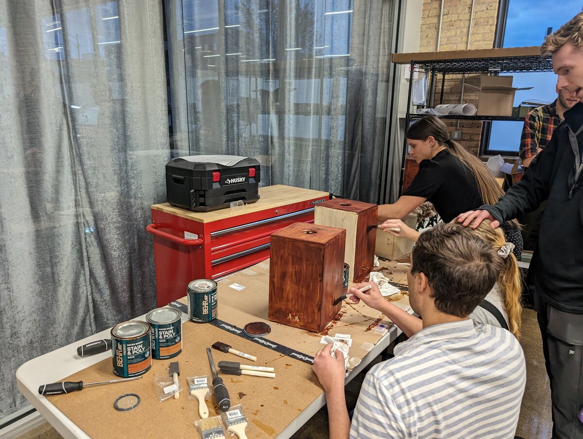Staining hi-fi speakers