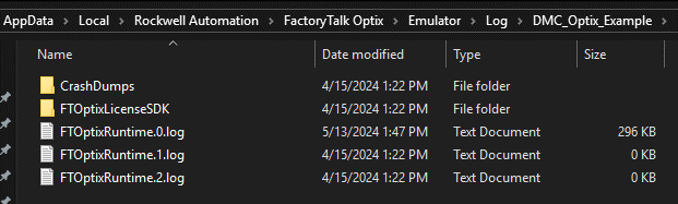 Location of Optix Log Files
