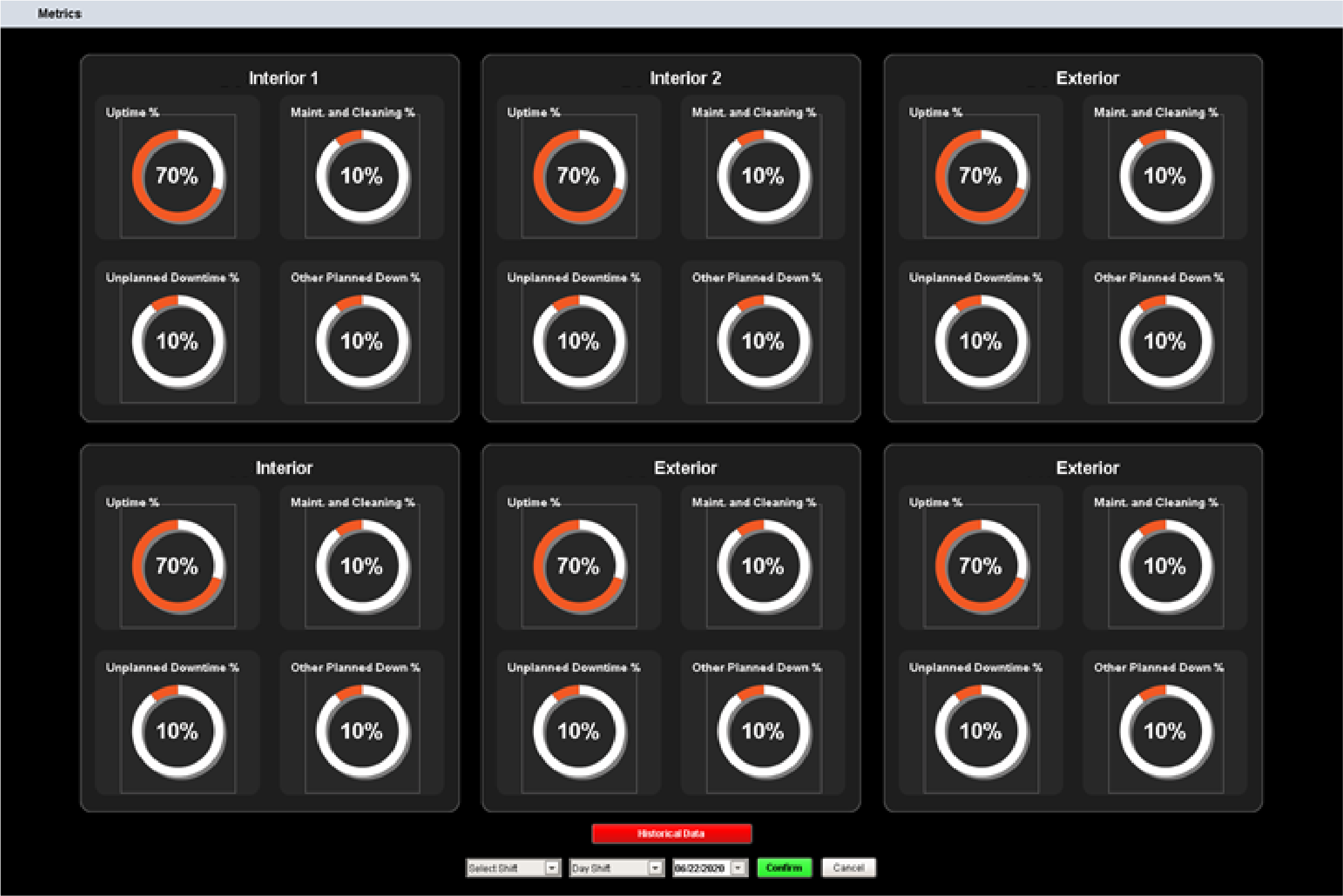 UI of Automotive Ignition OEE Calculations